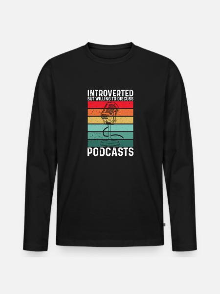 Podcaster Podcast - Men's Premium Organic Long Sleeve Shirt - black