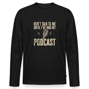 Podcaster Podcast - Men's Premium Organic Long Sleeve Shirt - black - Front - Nico (187cm)