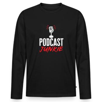 Podcaster Podcast - Men's Premium Organic Long Sleeve Shirt - black - Front - Nico (187cm)
