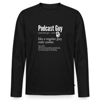 Podcaster Podcast - Men's Premium Organic Long Sleeve Shirt - black - Front - Nico (187cm)