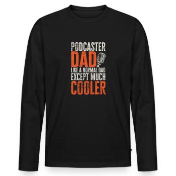 Podcaster Podcast - Men's Premium Organic Long Sleeve Shirt - black - Front - Nico (187cm)