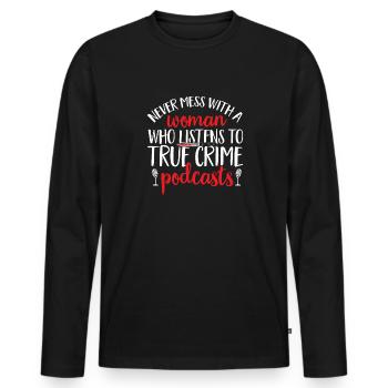 Wahre Verbrechen Podcaster True Crime Podcast - Männer Premium Bio Langarmshirt - Schwarz - Vorne - Nico (187cm)