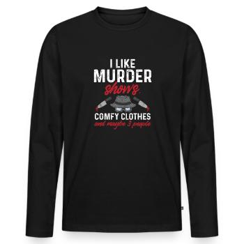 Wahre Verbrechen Podcaster True Crime Podcast - Männer Premium Bio Langarmshirt - Schwarz - Vorne - Nico (187cm)