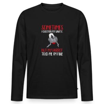 Graupapagei African Grey Parrot Papagei - Männer Premium Bio Langarmshirt - Schwarz - Vorne - Nico (187cm)