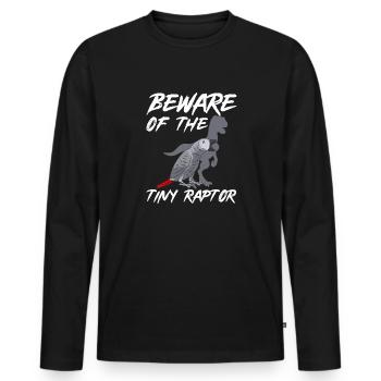 Graupapagei African Grey Parrot Papagei - Men's Premium Organic Long Sleeve Shirt - black - Front - Nico (187cm)