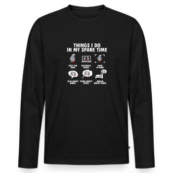 Graupapagei African Grey Parrot Papagei - Männer Premium Bio Langarmshirt - Schwarz - Vorne - Nico (187cm)