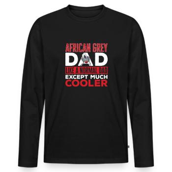 Graupapagei African Grey Parrot Papagei - Men's Premium Organic Long Sleeve Shirt - black - Front - Nico (187cm)