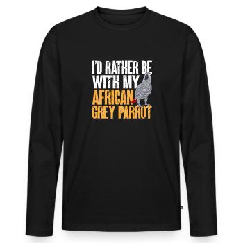 Graupapagei Perroquet gris d’Afrique Papagei - T-shirt manches longues Premium bio Homme - noir - Devant - Nico (187cm)