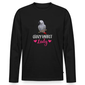 Graupapagei African Grey Parrot Papagei - Männer Premium Bio Langarmshirt - Schwarz - Vorne - Nico (187cm)