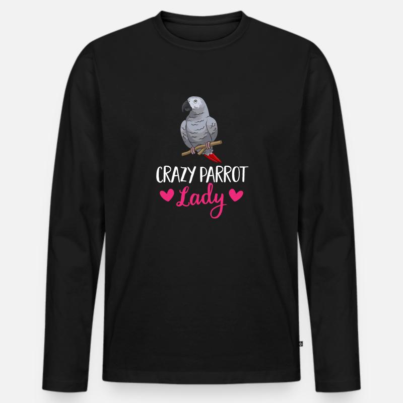 Graupapagei African Grey Parrot Papagei - Männer Premium Bio Langarmshirt - Schwarz
