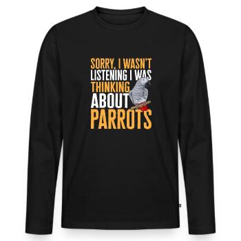 Graupapagei Perroquet gris d’Afrique Papagei - T-shirt manches longues Premium bio Homme - noir - Devant - Nico (187cm)
