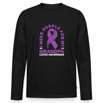 I wear purple for my grandfather lupus - Men's Premium Organic Long Sleeve Shirt - black - Front - Nico (187cm)
