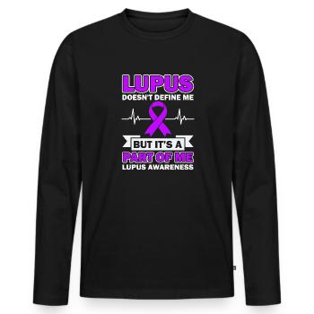 Lupus Definiert Mich Nicht, Aber Er Ist Ein Teil - Männer Premium Bio Langarmshirt - Schwarz - Vorne - Nico (187cm)