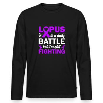 Lupus is a daily struggle, but I struggle - Men's Premium Organic Long Sleeve Shirt - black - Front - Nico (187cm)