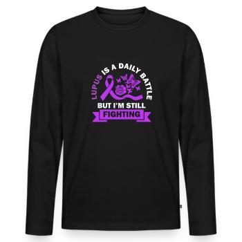 Lupus is a daily battle, but I'm struggling - Men's Premium Organic Long Sleeve Shirt - black - Front - Nico (187cm)