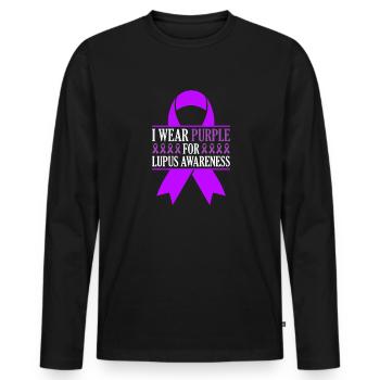 Ich Trage Lila Für Lupus Awareness Lupus Warrior - Männer Premium Bio Langarmshirt - Schwarz - Vorne - Nico (187cm)