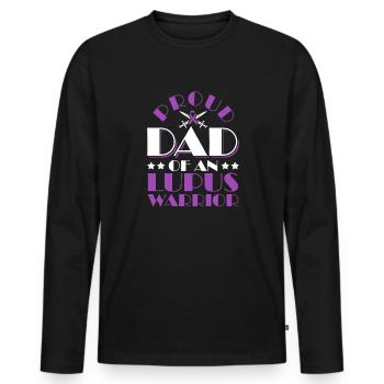 Ich Trage Lila Für Lupus Awareness Lupus Warrior - Männer Premium Bio Langarmshirt - Schwarz - Vorne - Nico (187cm)