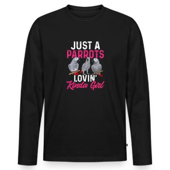 Graupapagei Perroquet gris d’Afrique Papagei - T-shirt manches longues Premium bio Homme - noir - Devant - Nico (187cm)