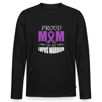 Lupus Awareness Stolze Mutter Eines Lupus-kriegers - Männer Premium Bio Langarmshirt - Schwarz - Vorne - Nico (187cm)
