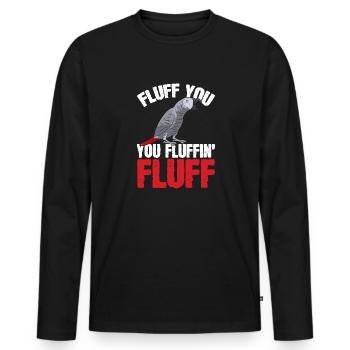 Graupapagei African Grey Parrot Papagei - Men's Premium Organic Long Sleeve Shirt - black - Front - Nico (187cm)