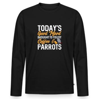 Graupapagei African Grey Parrot Papagei - Men's Premium Organic Long Sleeve Shirt - black - Front - Nico (187cm)