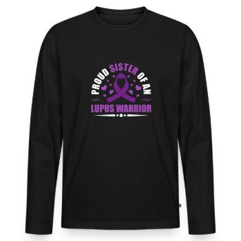 Lupus Awareness Stolze Schwester Eines - Männer Premium Bio Langarmshirt - Schwarz - Vorne - Nico (187cm)