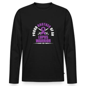 Lupus Consciousness Proud Brother One - Men's Premium Organic Long Sleeve Shirt - black - Front - Nico (187cm)