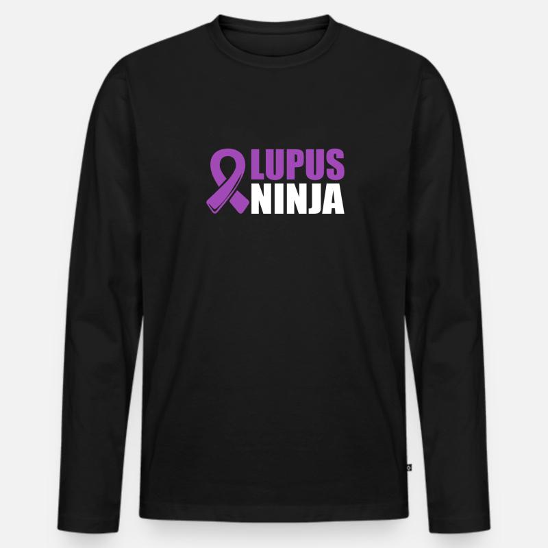 Lupus-bewusstsein Lupus-krieger - Männer Premium Bio Langarmshirt - Schwarz