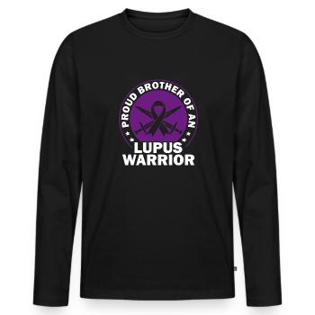 Lupus-bewusstsein Stolzer Bruder Eines - Männer Premium Bio Langarmshirt - Schwarz - Vorne - Nico (187cm)