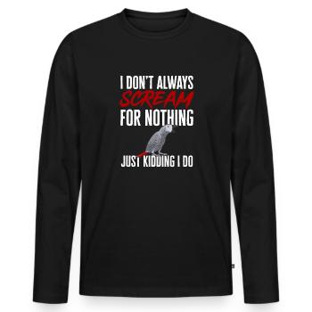 Graupapagei Perroquet gris d’Afrique Papagei - T-shirt manches longues Premium bio Homme - noir - Devant - Nico (187cm)