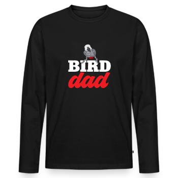 Graupapagei African Grey Parrot Papagei - Men's Premium Organic Long Sleeve Shirt - black - Front - Nico (187cm)