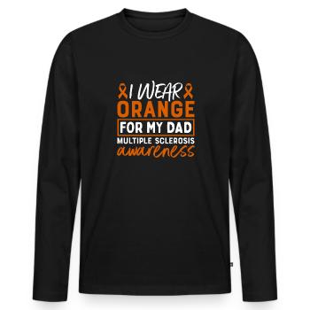 I'm wearing orange for my dad's multiples - Men's Premium Organic Long Sleeve Shirt - black - Front - Nico (187cm)