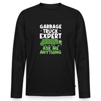 Garbage trucks, garbage day, garbage collection - Men's Premium Organic Long Sleeve Shirt - black - Front - Nico (187cm)