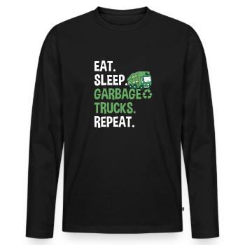 Garbage trucks, garbage day, garbage collection - Men's Premium Organic Long Sleeve Shirt - black - Front - Nico (187cm)