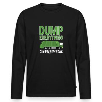 Garbage trucks, garbage day, garbage collection - Men's Premium Organic Long Sleeve Shirt - black - Front - Nico (187cm)