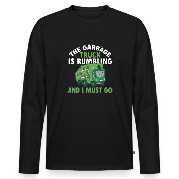 Garbage trucks, garbage day, garbage collection - Men's Premium Organic Long Sleeve Shirt - black - Front - Nico (187cm)
