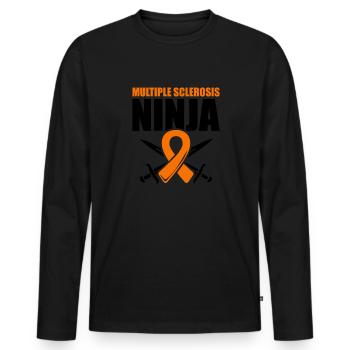 Ms-conscience Sclérose en plaques Ninja - T-shirt manches longues Premium bio Homme - noir - Devant - Nico (187cm)