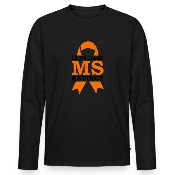 Ms-conscience débarrassons-nous de la sclérose en plaques - T-shirt manches longues Premium bio Homme - noir - Devant - Nico (187cm)