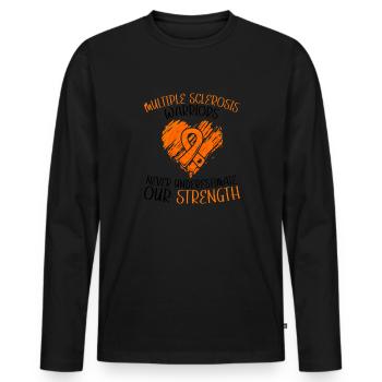Ms-conscience débarrassons-nous de la sclérose en plaques - T-shirt manches longues Premium bio Homme - noir - Devant - Nico (187cm)