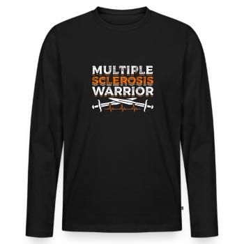 Guerriers de la sclérose en plaques pour la conscience de la SEP - T-shirt manches longues Premium bio Homme - noir - Devant - Nico (187cm)