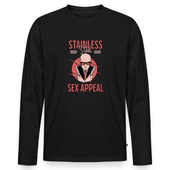 Funny Knife Collector Edelstahl Sex Appeal - Männer Premium Bio Langarmshirt - Schwarz - Vorne - Nico (187cm)