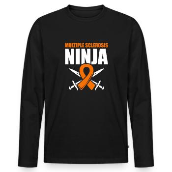 Ms-conscience Sclérose en plaques Ninja - T-shirt manches longues Premium bio Homme - noir - Devant - Nico (187cm)