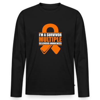 Je suis un survivant - sensibilisation à - T-shirt manches longues Premium bio Homme - noir - Devant - Nico (187cm)