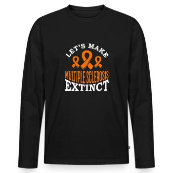 Ms-conscience débarrassons-nous de la sclérose en plaques - T-shirt manches longues Premium bio Homme - noir - Devant - Nico (187cm)
