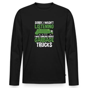 Garbage trucks, garbage day, garbage collection - Men's Premium Organic Long Sleeve Shirt - black - Front - Nico (187cm)
