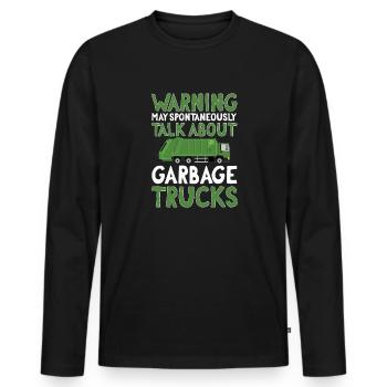 Garbage trucks, garbage day, garbage collection - Men's Premium Organic Long Sleeve Shirt - black - Front - Nico (187cm)