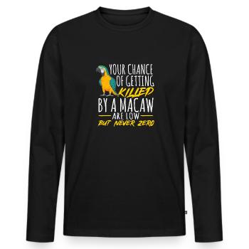 Yellow-breasted Macaw Parrot Blue And Yellow Macaw - Men's Premium Organic Long Sleeve Shirt - black - Front - Nico (187cm)