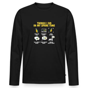 Gelbbrustara Papagei Blue And Yellow Macaw - Männer Premium Bio Langarmshirt - Schwarz - Vorne - Nico (187cm)