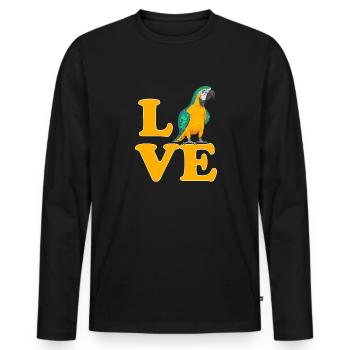Yellow-breasted Macaw Parrot Blue And Yellow Macaw - Men's Premium Organic Long Sleeve Shirt - black - Front - Nico (187cm)