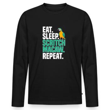 Yellow-breasted Macaw Parrot Blue And Yellow Macaw - Men's Premium Organic Long Sleeve Shirt - black - Front - Nico (187cm)